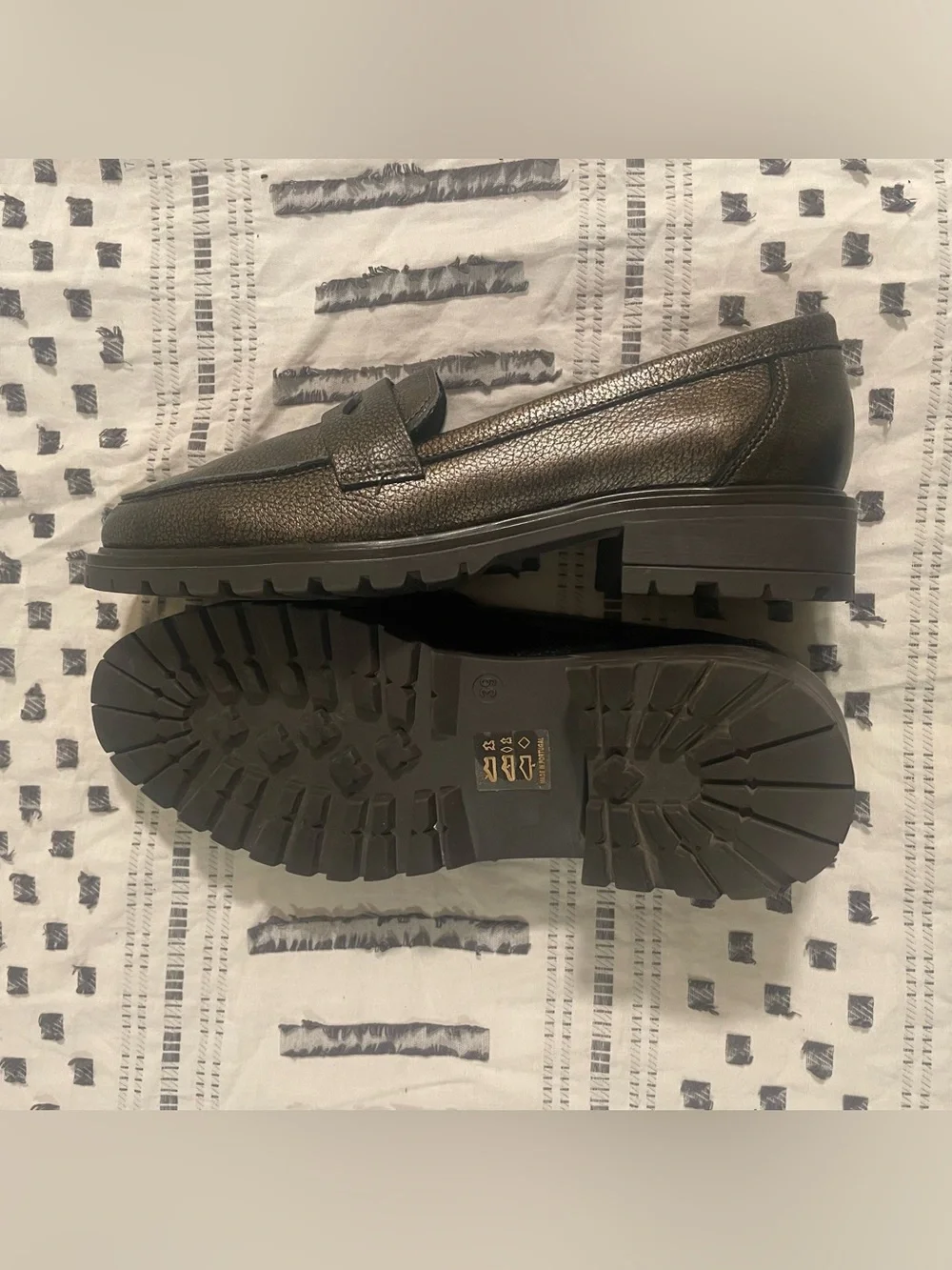 Anna Lucca Metallic Bronze Penny Loafers for Women
